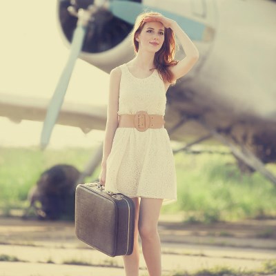 girl with suitcase